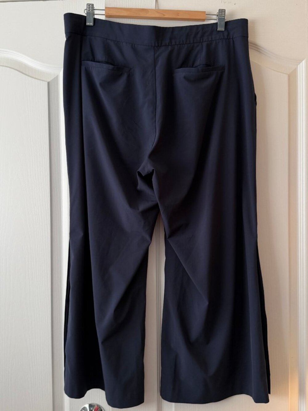 Athleta Navy Size 14 Flat Front Wide Leg Pants 3016